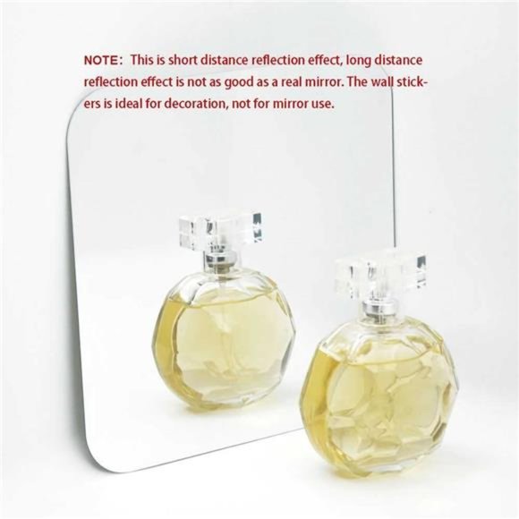 Wall Decor Sticker,12PCS Acrylic Mirror WallStickers 15cmAdhesive Rounded Corner - Picture 3 of 6